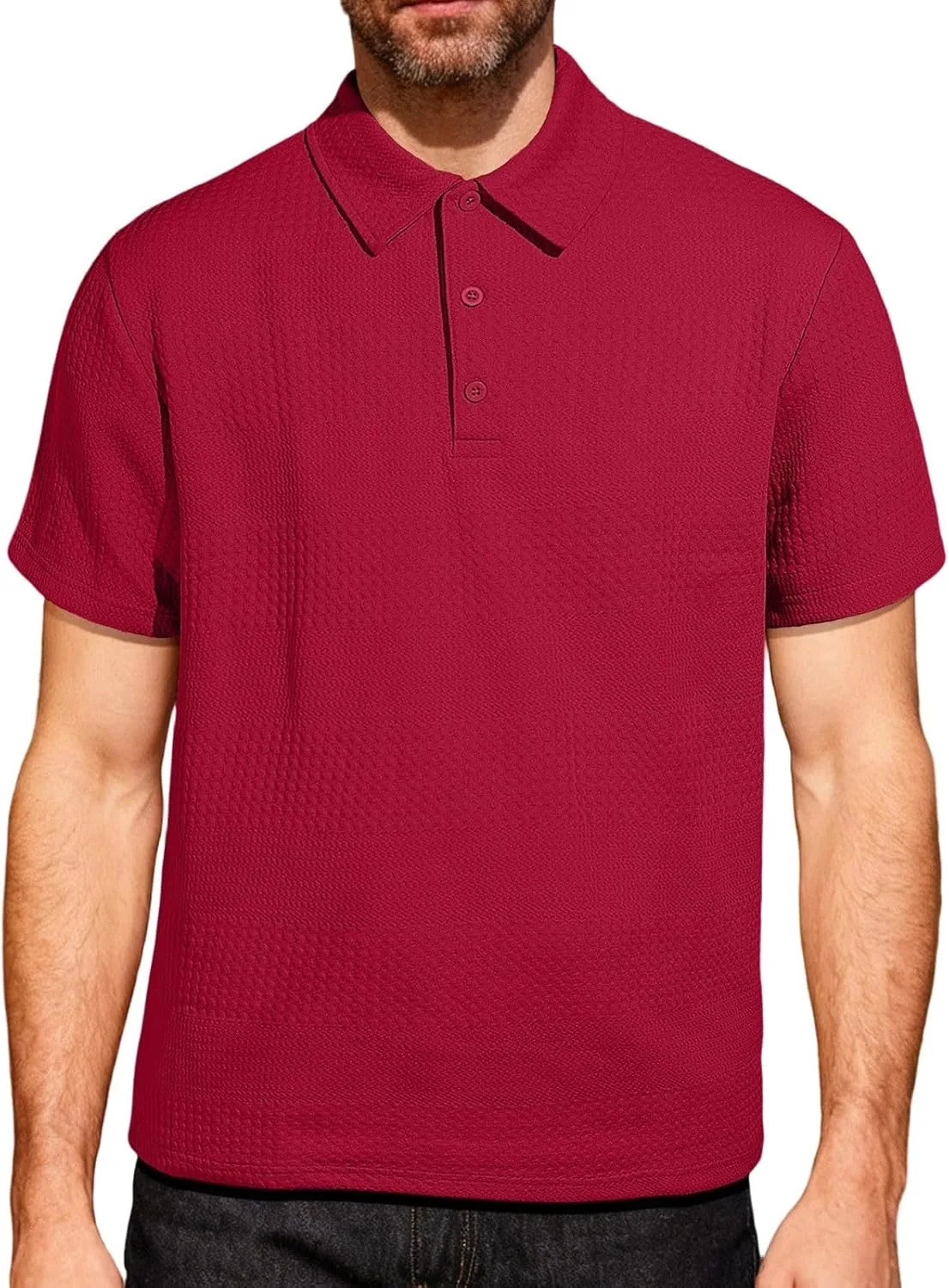 

Мужская рубашка с воротником на пуговицах, короткий рукав, классический крой