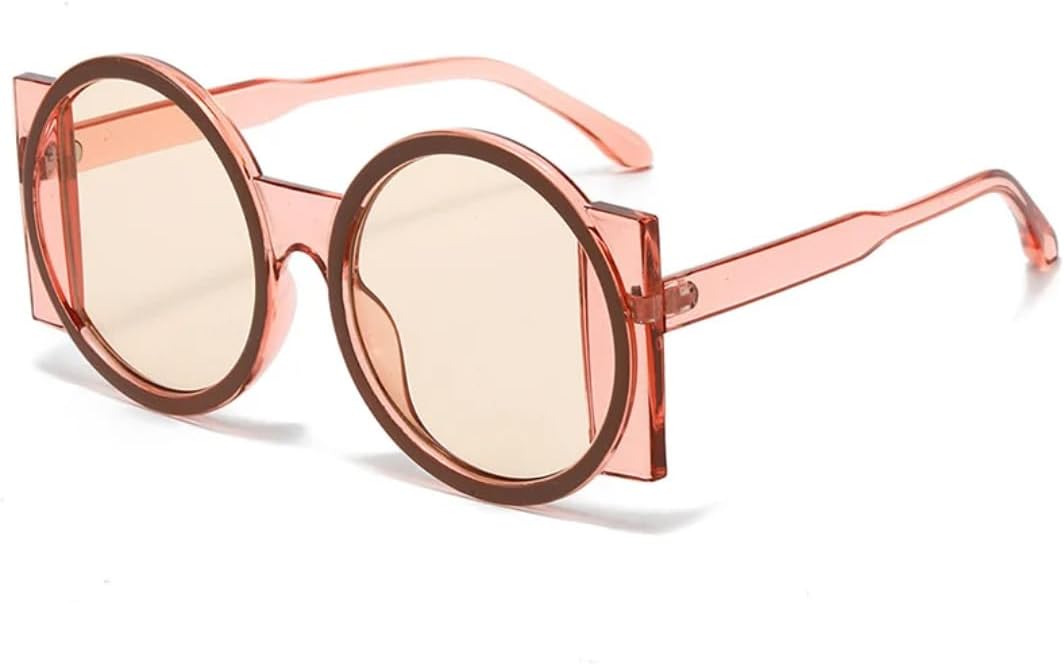 

Модные большие круглые солнцезащитные очки для женщин, контрастные цветовые оттенки, защита от УФ-излучения UV400, ретро, ​​уникальные, модные, градиентные, для мужчин UUPTTPL, Pink Champagne