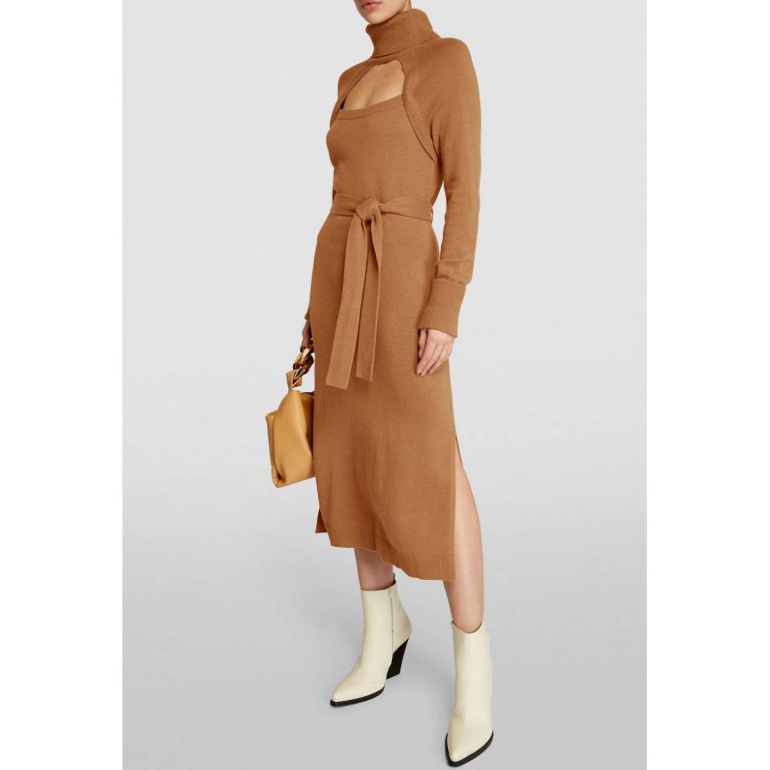 

Платье-свитер Cherise Cutout Midi в цвете Toffee Paige