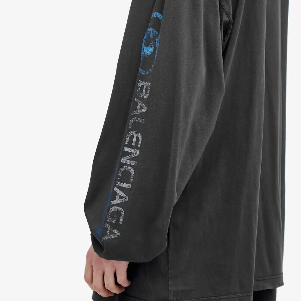 

Футболка с длинными рукавами и логотипом Balenciaga Surf, черный
