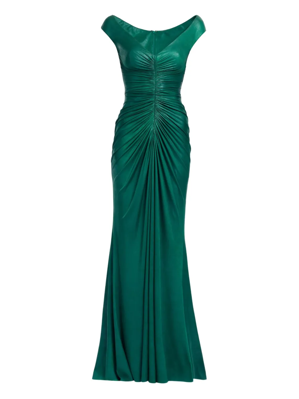 

Макси-платье из джерси с открытыми плечами Elie Saab, зеленый