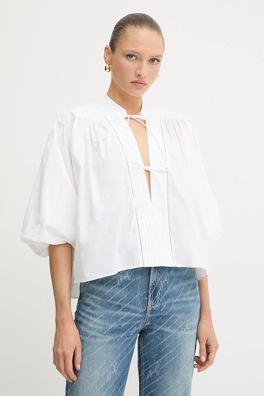 

Хлопковая блузка c_bales BOSS Orange, белый