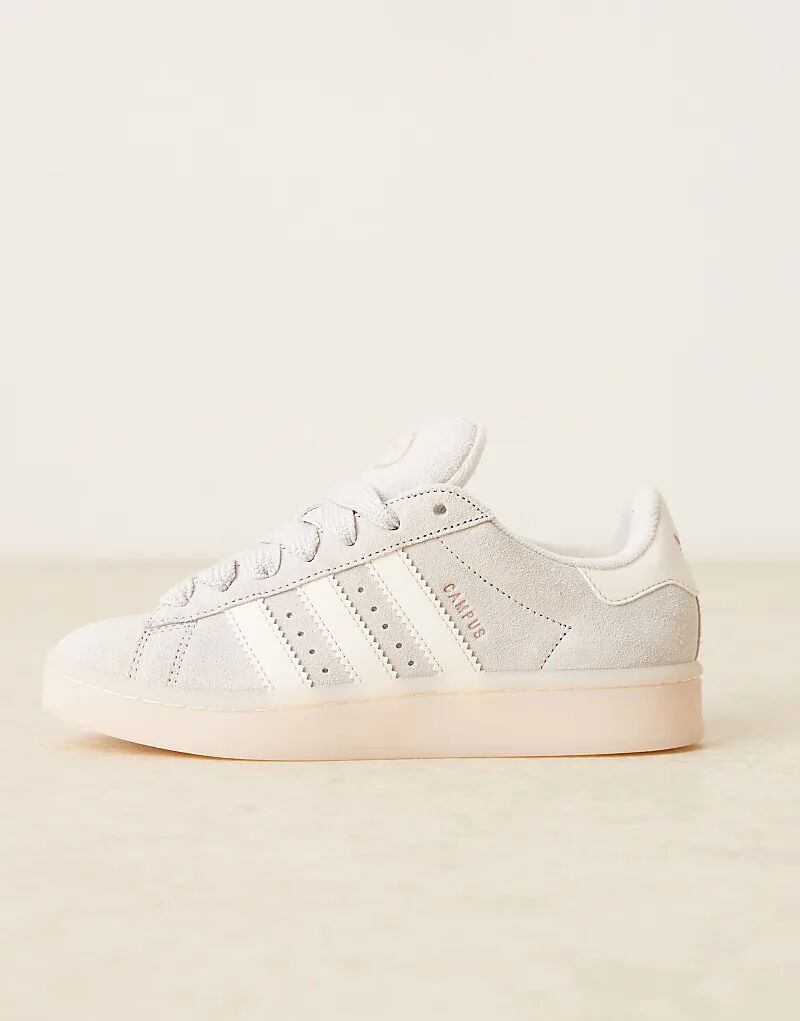 Кроссовки Adidas Originals Campus 00-х серого и мелово-белого цветов — фото 2