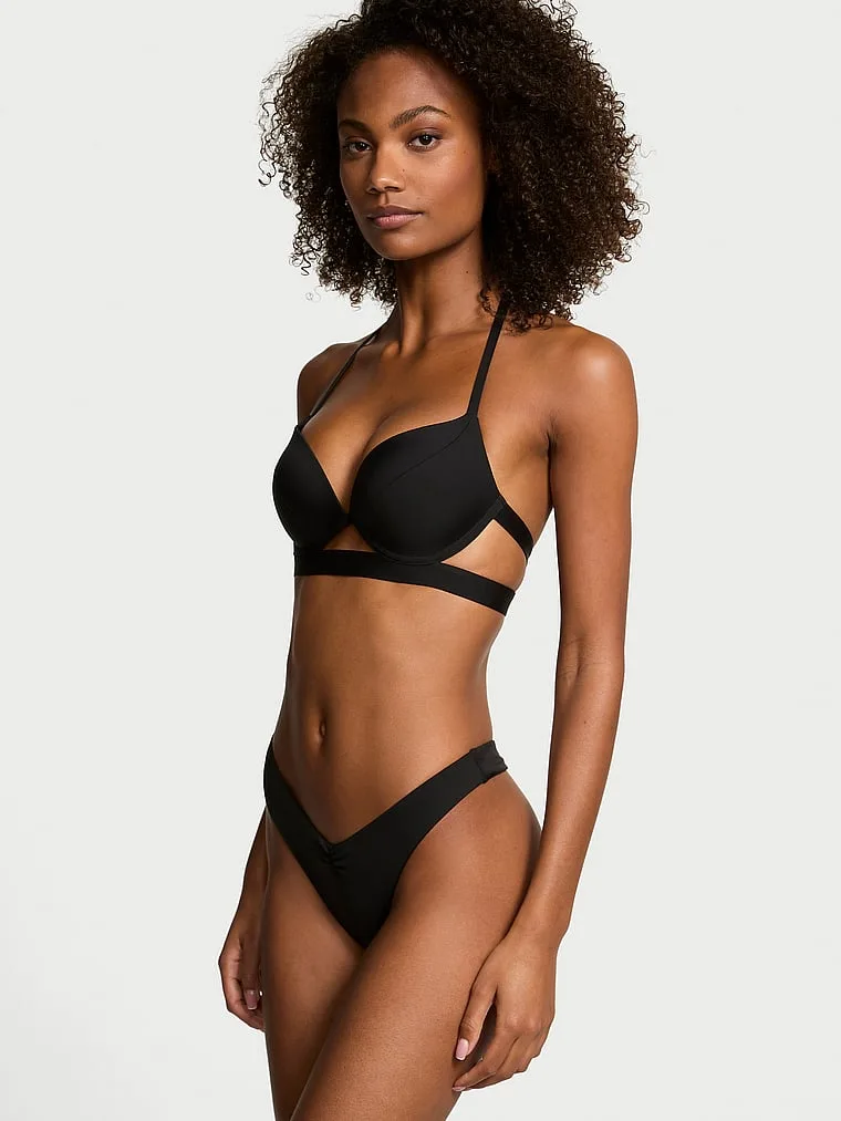 Незаменимые трусики-стринги с зауженными штанинами Victoria'S Secret Swim, Pure Black — фото 2