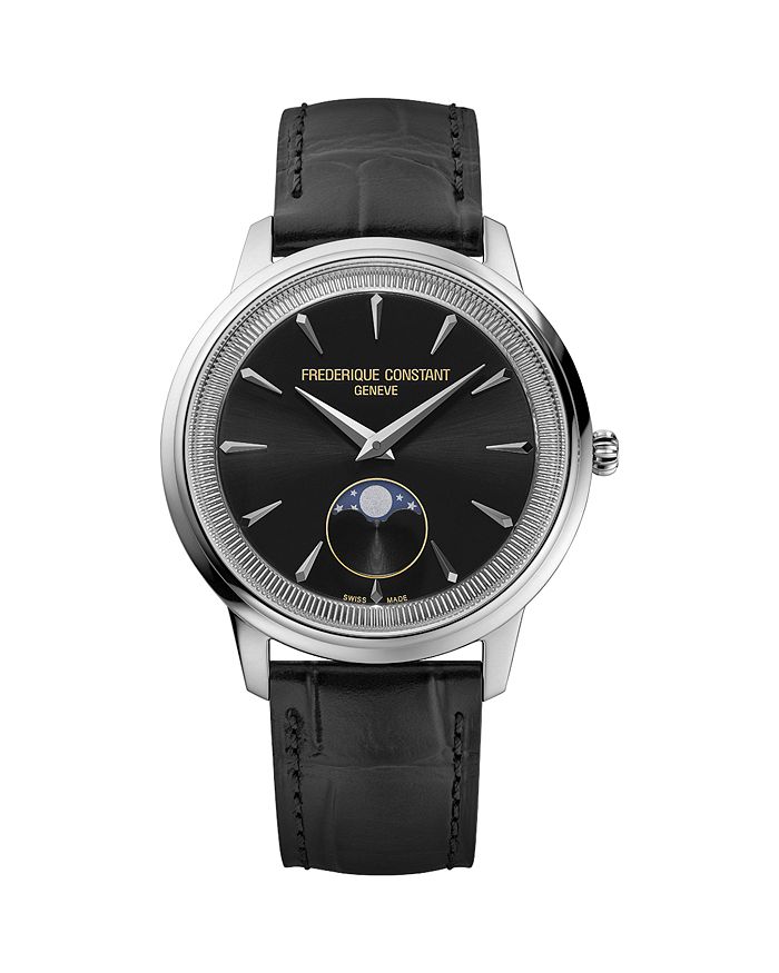 

Монета Moonphase, часы, 37 мм Frederique Constant, черный