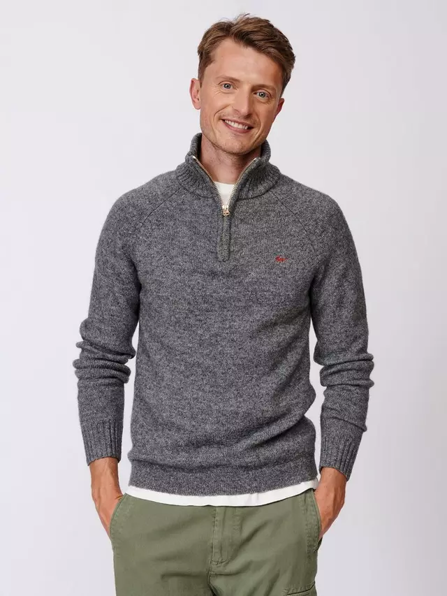 

Джемпер Aubin Bream Lambswool Blend Zip Neck, цвет grey/marl