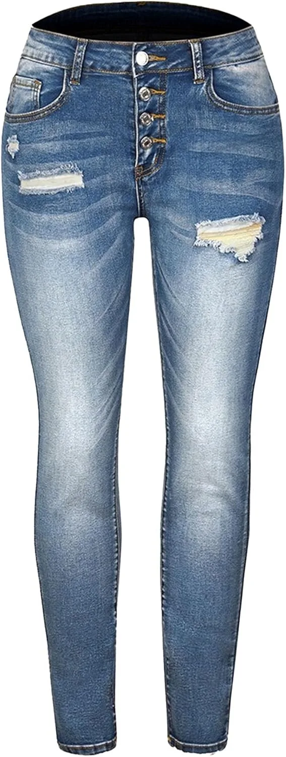 

Модные джинсы для женщин 2025 рваные скинни