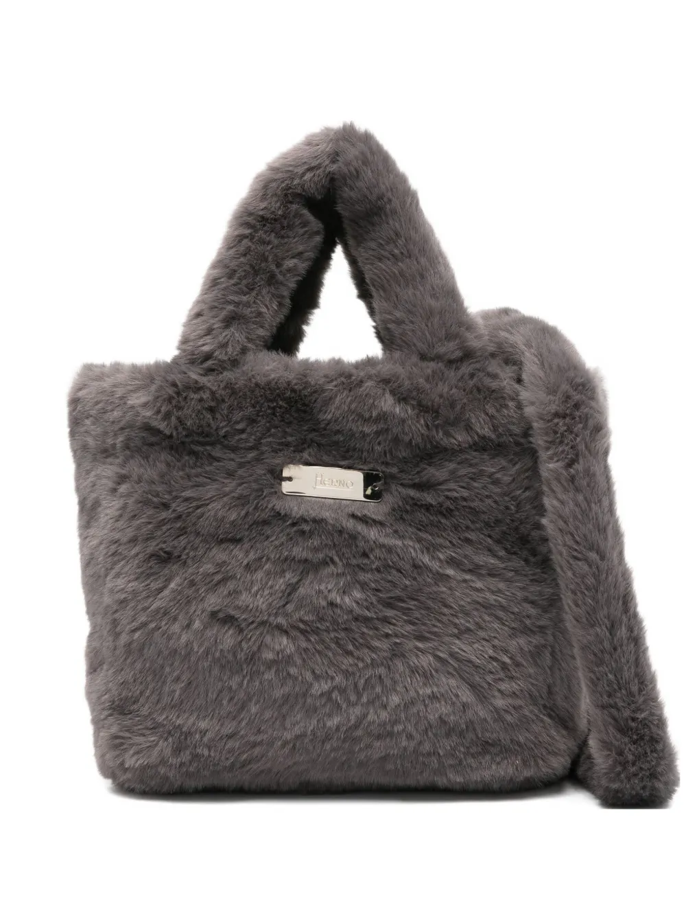 

Сумка-тоут из искусственного меха Herno, серый