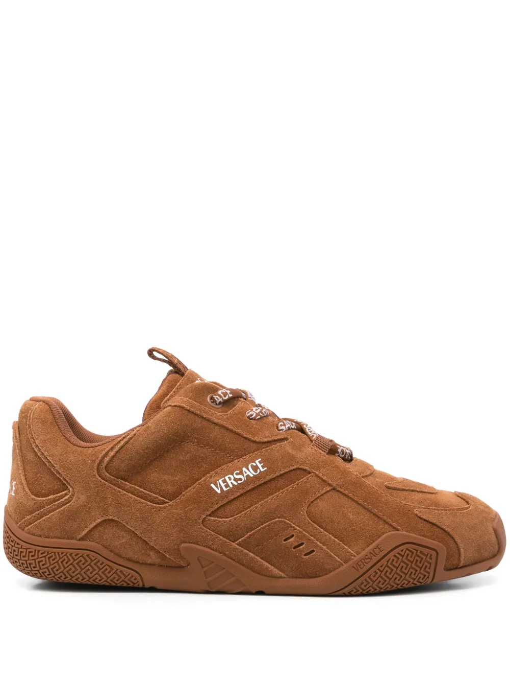Кеды на шнуровке VERSACE, коричневый
