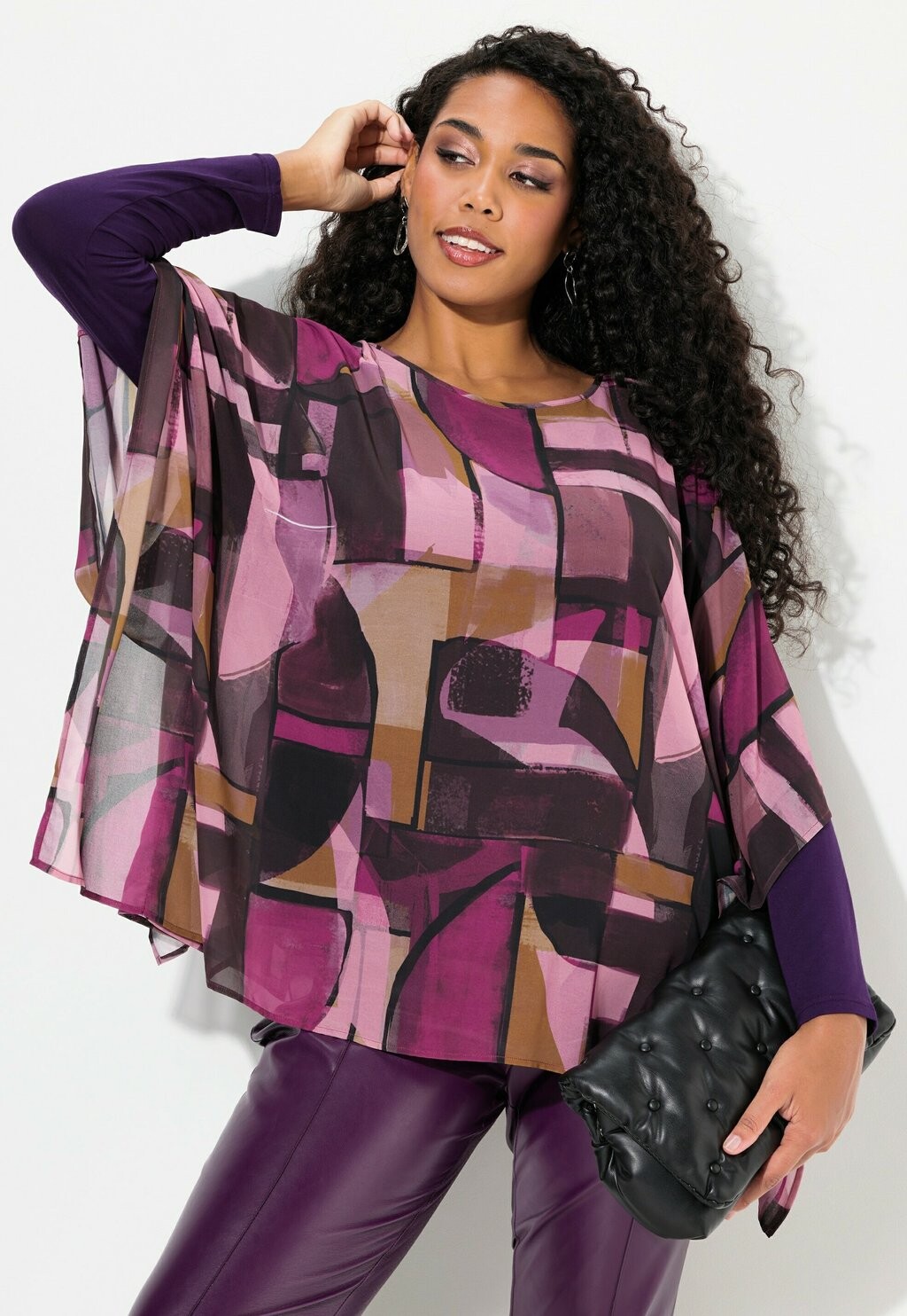 

Блуза ABSTRACT PRINT LAYERED Ulla Popken, розовый