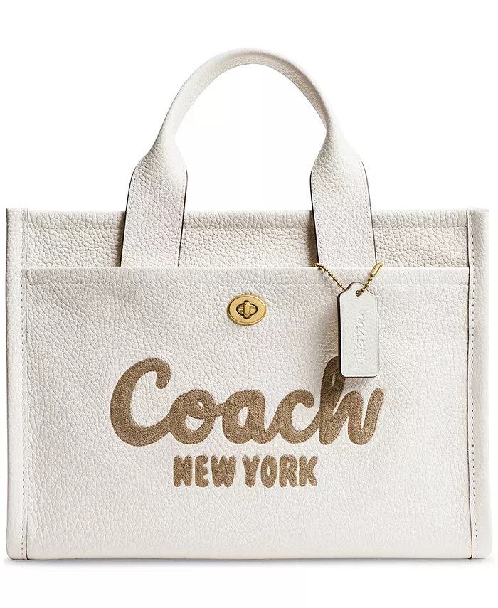 

Средняя кожаная сумка-тоут Bubble с карманами COACH, белый