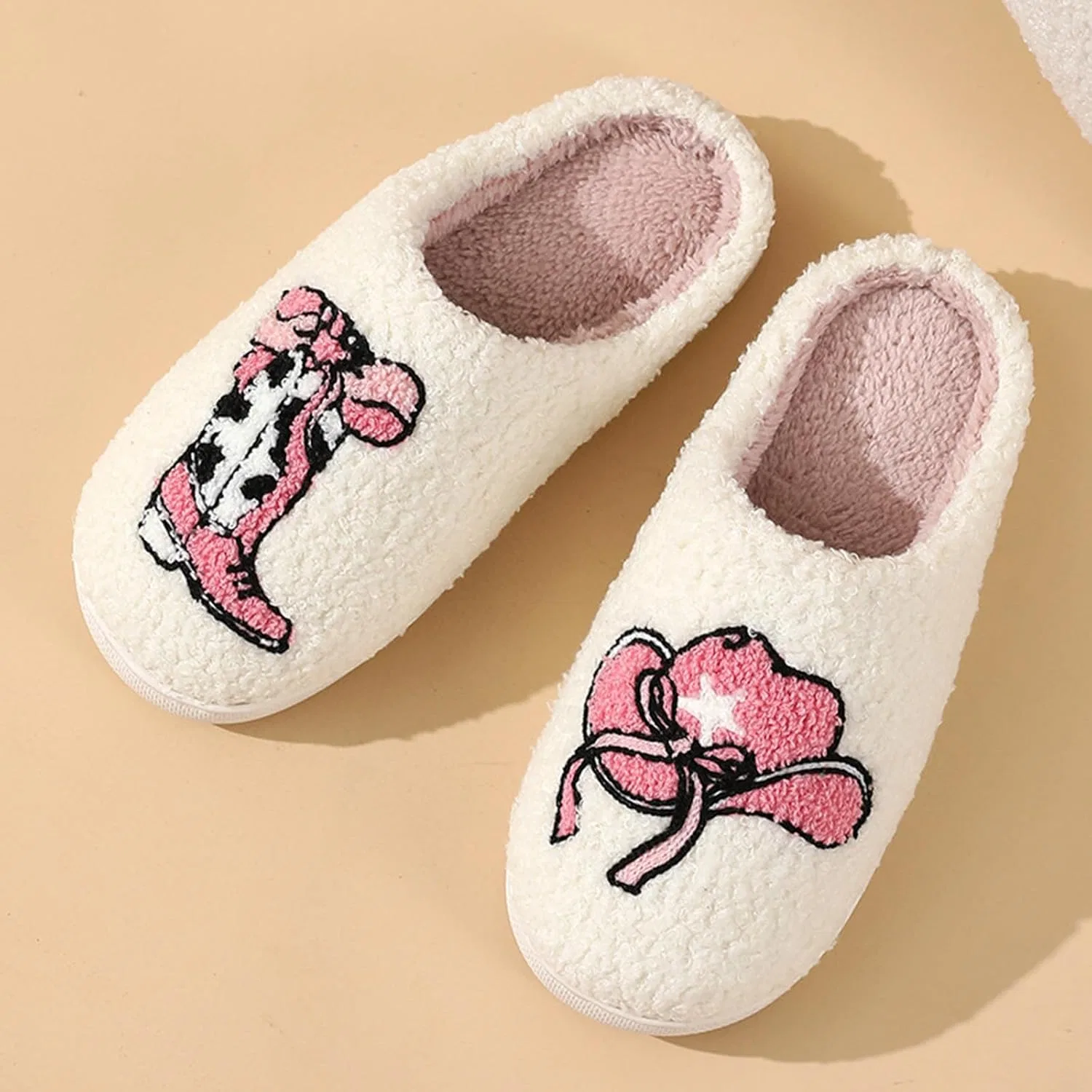 Мягкие тапочки в виде ковбойских сапог Generic, белый — фото 4