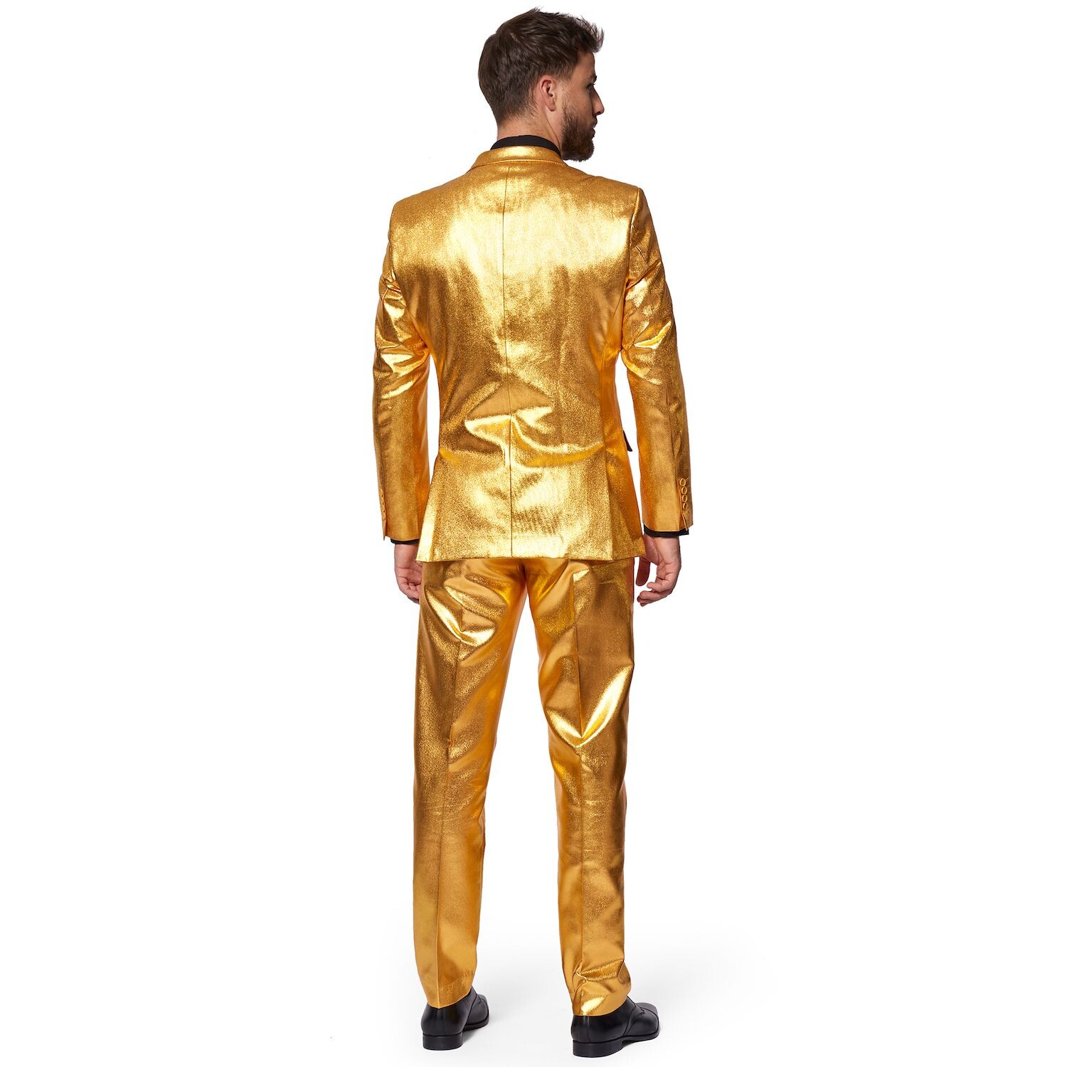 

Мужской облегающий праздничный костюм Groovy Gold с галстуком OppoSuits
