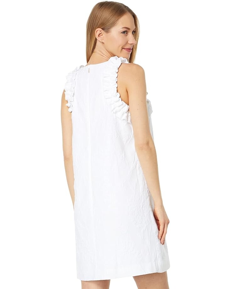 

Платье Lilly Pulitzer Kailee Stretch Ruffle Shift Dress, цвет Resort White Caliente Pucker Jacquard