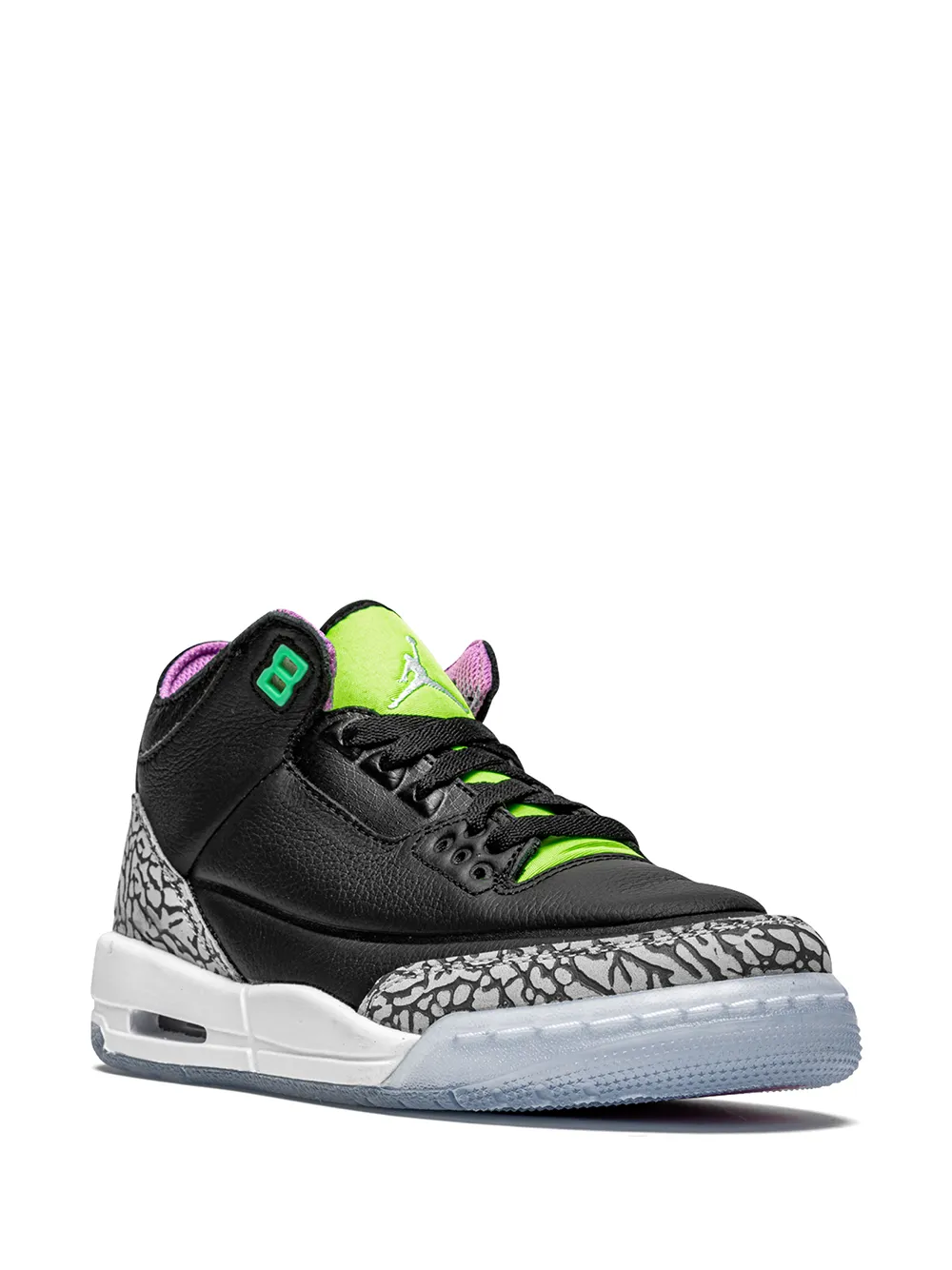 Кроссовки Jordan 3 Retro Electric Green Jordan Kids, черный — фото 2