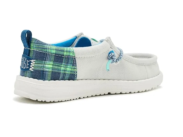 Кроссовки в клетку Wally Funk Prep Plaid Hey Dude Kids, Grey/Multi — фото 4