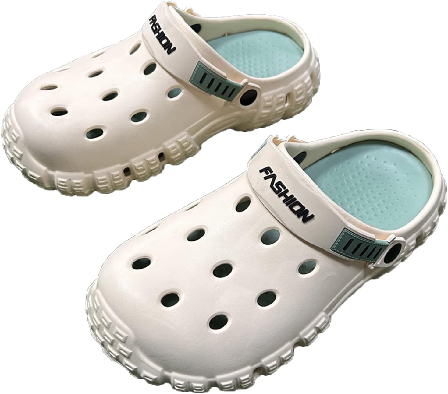 

FLIOZY Мужские сабо - EVA домашние тапочки для сада и пляжа, удобные дышащие туфли с нескользящей подошвой, легкие, с дизайном без шнурков, зеленый