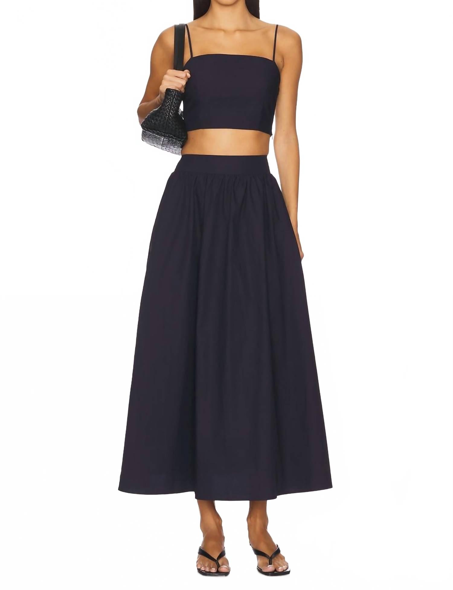 

Длинная юбка из поплина в полночь Susana Monaco, Midnight