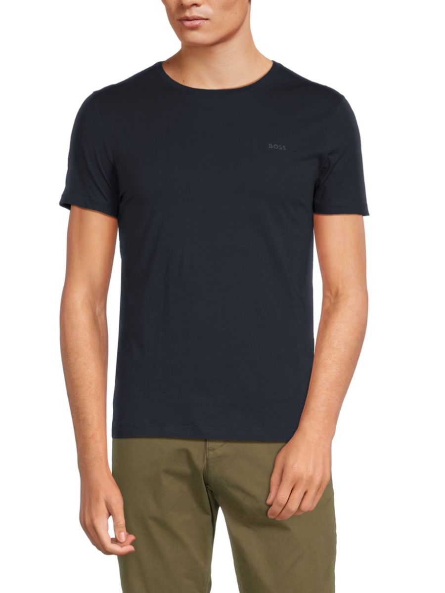 

Футболка Tessler 33 Slim Fit с логотипом BOSS, темно-синий