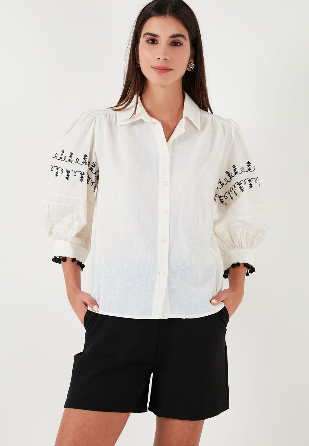 

Блузка на пуговицах Regular Fit LELA, белый