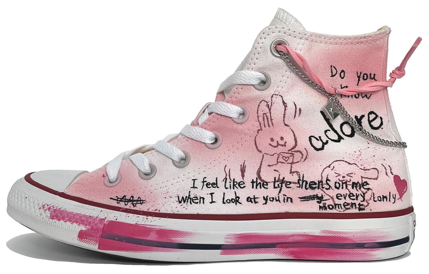

All Star Canvas Shoes Unisex High-top Белый/розовый Converse