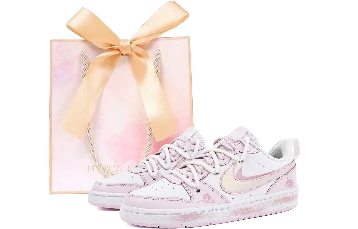 

Кроссовки для скейтбординга Court Borough женские, низкие, белый/розовый Nike
