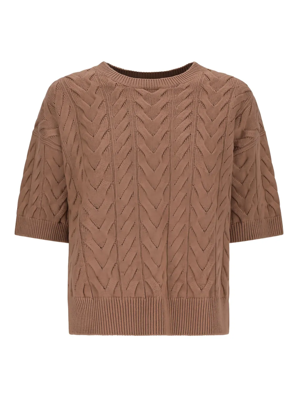 

Топ с короткими рукавами из трикотажной пряжи 'S Max Mara, коричневый