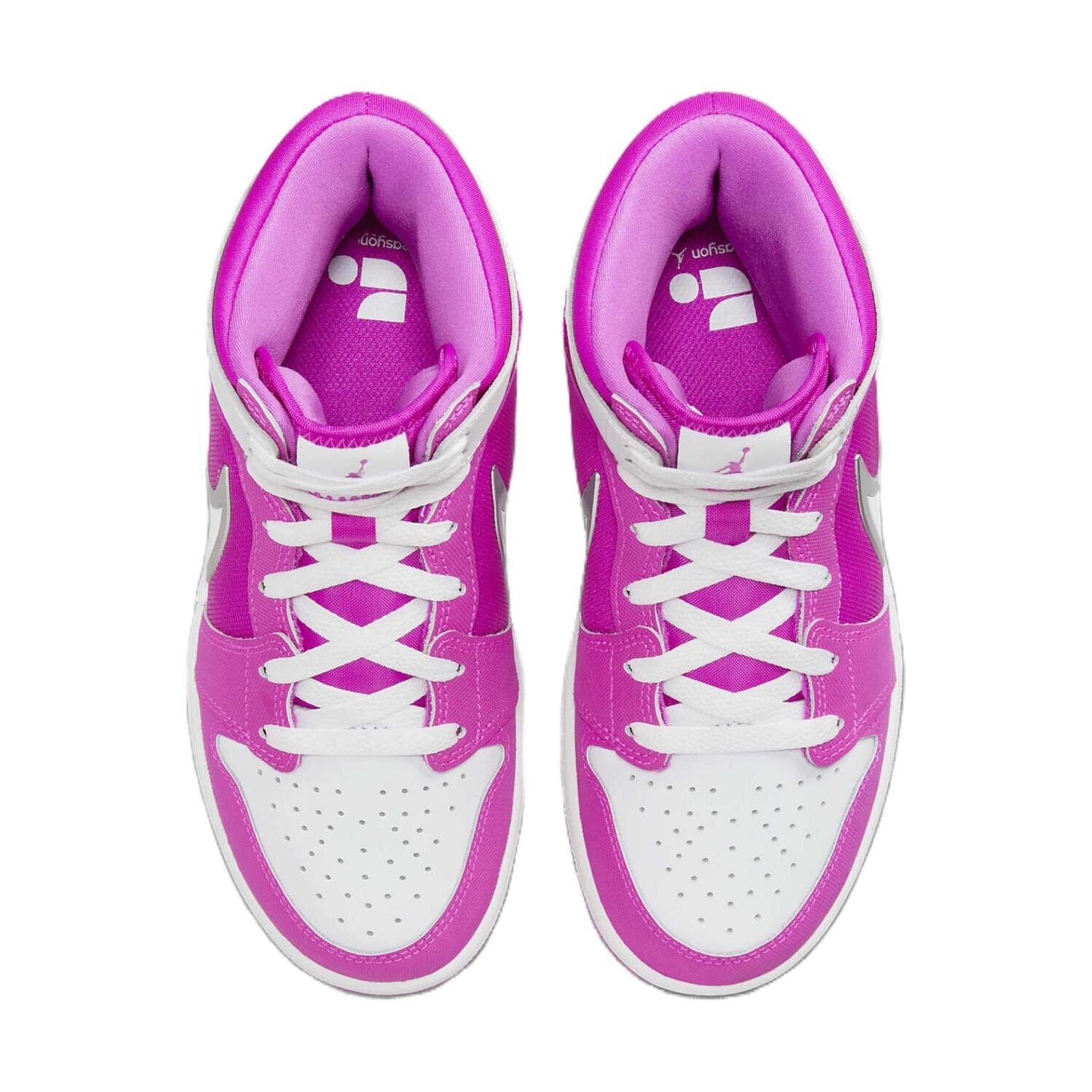 Баскетбольные кроссовки Air 1 Kids GS Mid-top Chalk White Jordan, белый — фото 4