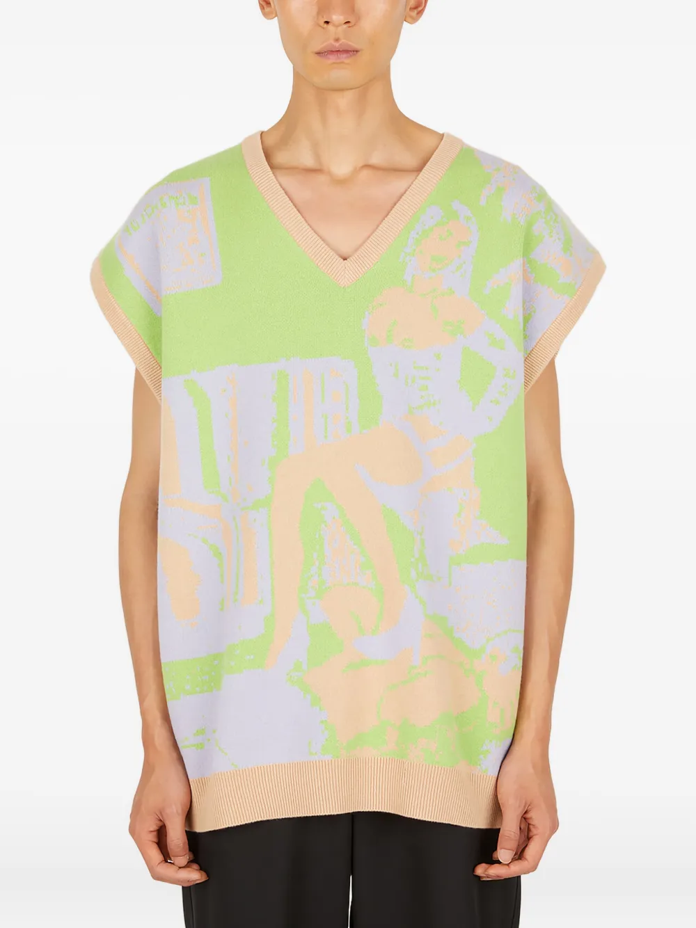 

Жилет вязки интарсия Ninamounah, зеленый