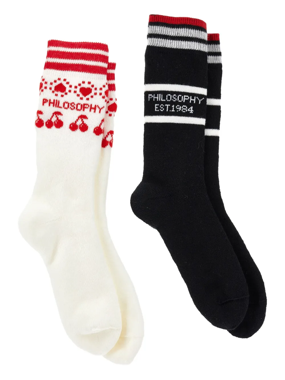 

Комплект из трех пар носков в полоску Philosophy Di Lorenzo Serafini Kids, белый