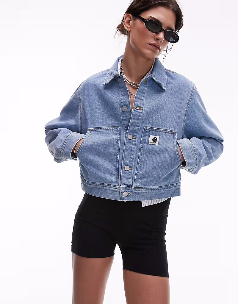 

Джинсовая куртка Carhartt WIP Arca в средне-синем цвете