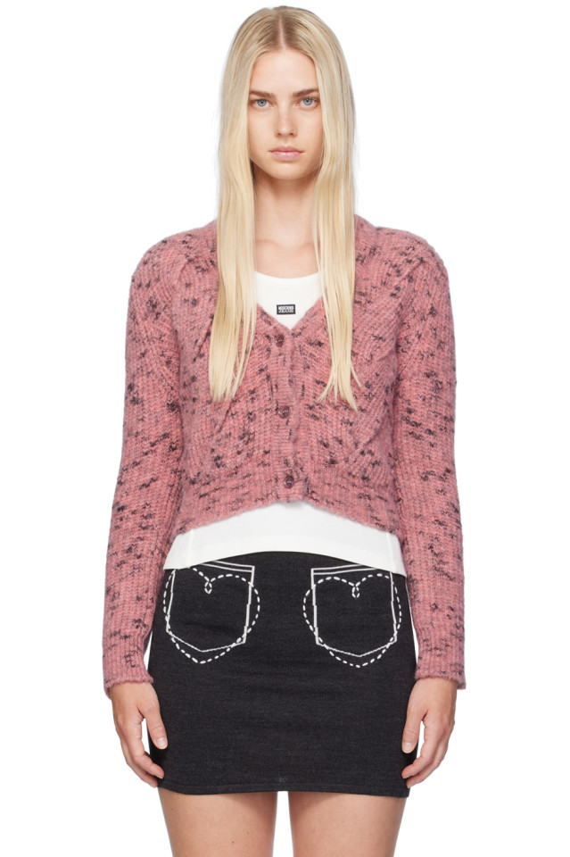 

Кардиган с узором "косичка" Moschino Jeans, цвет fantasia viola
