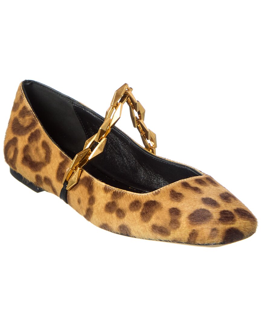 Джимми Чу Даймонд Тилда Плоские туфли из телячьей кожи Jimmy Choo, коричневый