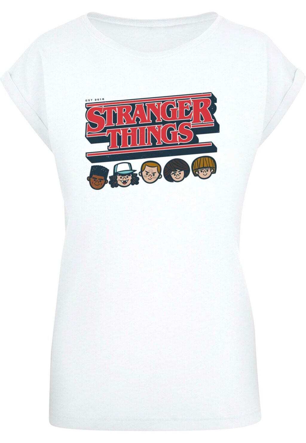 

Футболка с принтом STRANGER THINGS CARICATURE LOGO ABSOLUTE CULT, белый