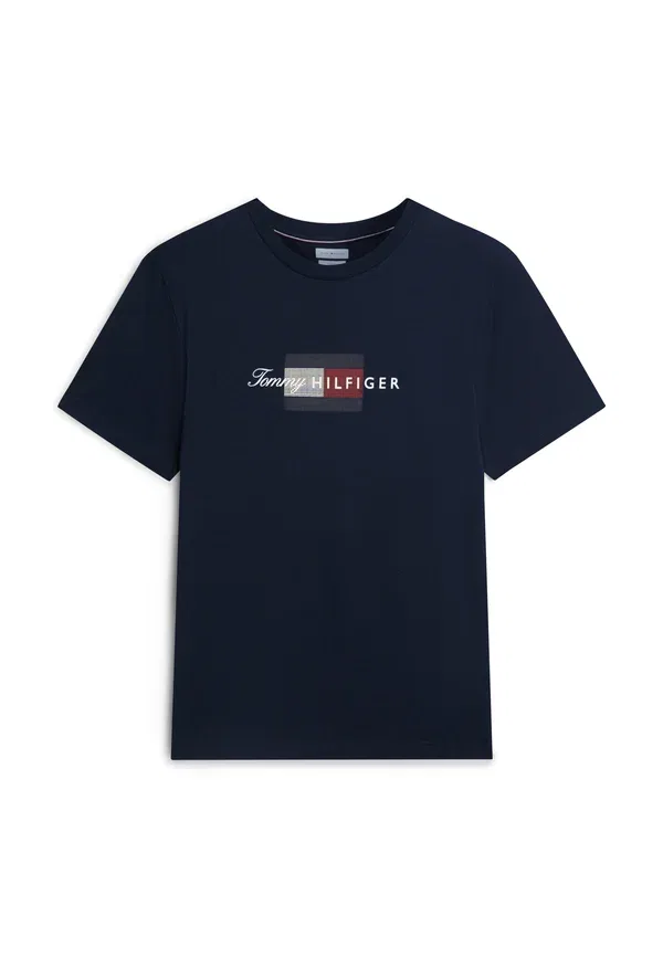 Футболка Tommy Hilfiger Script Flag Regular Tee Brand Love Print, пустынное небо — фото 4