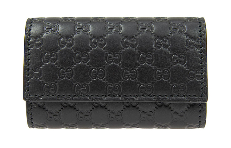 

GUCCI Кожаный кошелек для ключей мужской черный