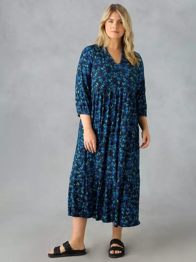 

Платье Live Unlimited Curve Ditsy Midi, цвет blue/multi