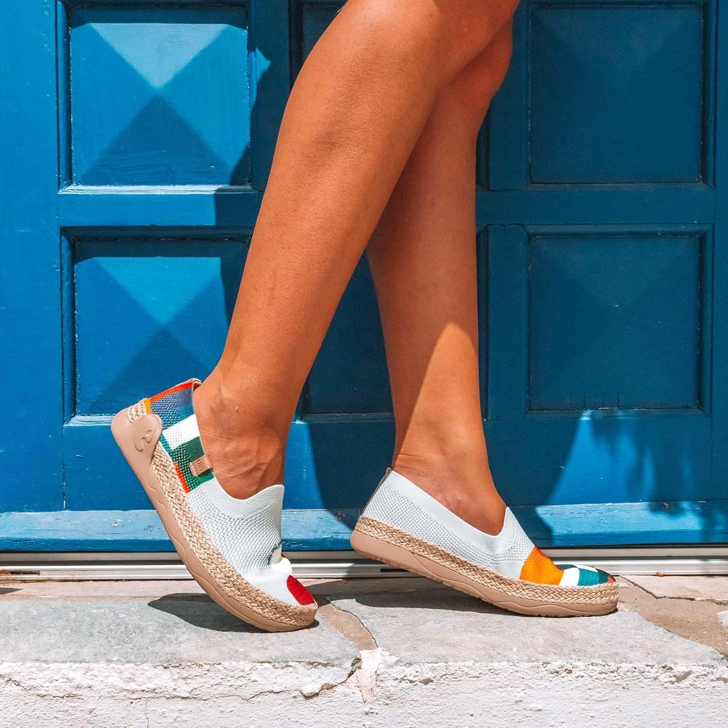 Мужские эспадрильи UIN Slip Ons- легкие прогулочные повседневные лоферы, удобные, с ручной росписью, серия Marbella, Marbellaⅱ-hold That Color — фото 4