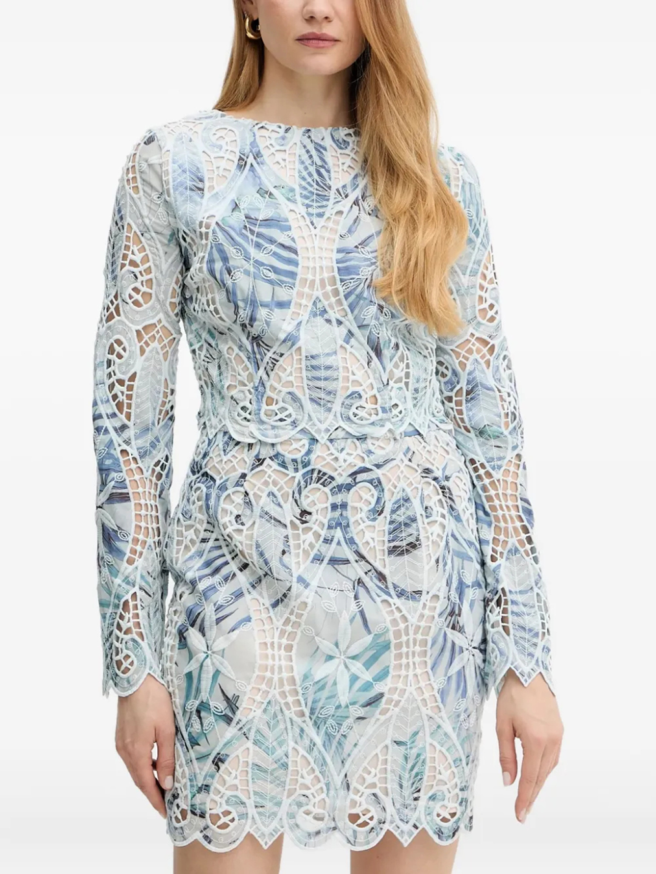 

GUESS USA кружевное мини-платье, синий