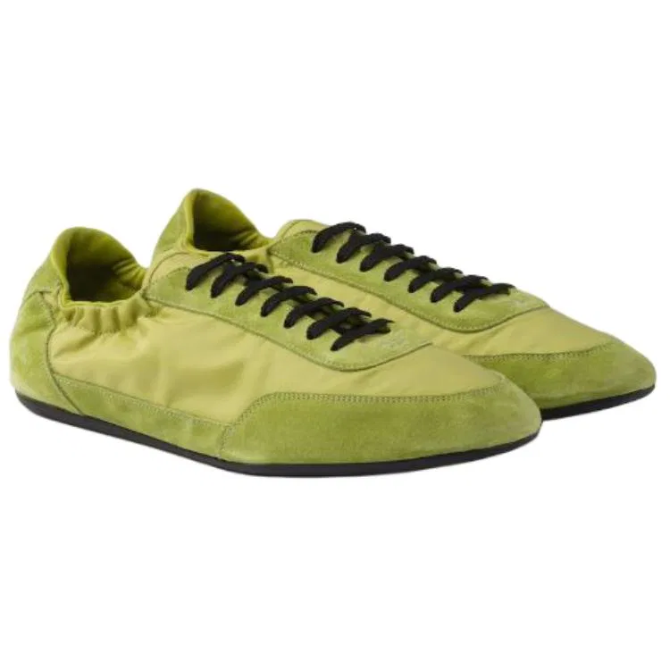 Кроссовки повседневные из регенерированного нейлона PRADA Collapse Low Top зеленые — фото 4