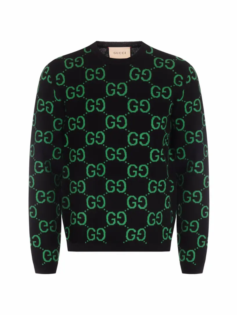 

Шерстяной джемпер GG Supreme Gucci, черный