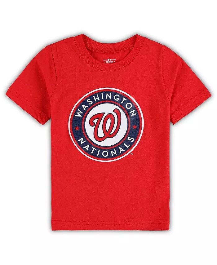 

Красная футболка с основным логотипом команды Washington Nationals для мальчиков и девочек для малышей Outerstuff, красный