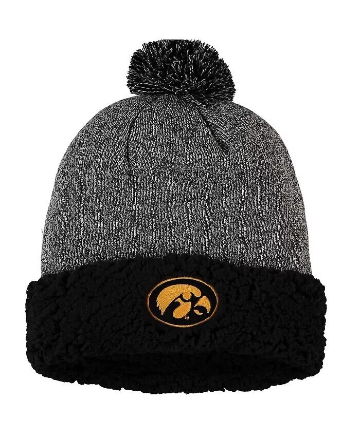 

Женская черная вязаная шапка Iowa Hawkeyes Snug Cuffed Knit с помпоном Top of the World