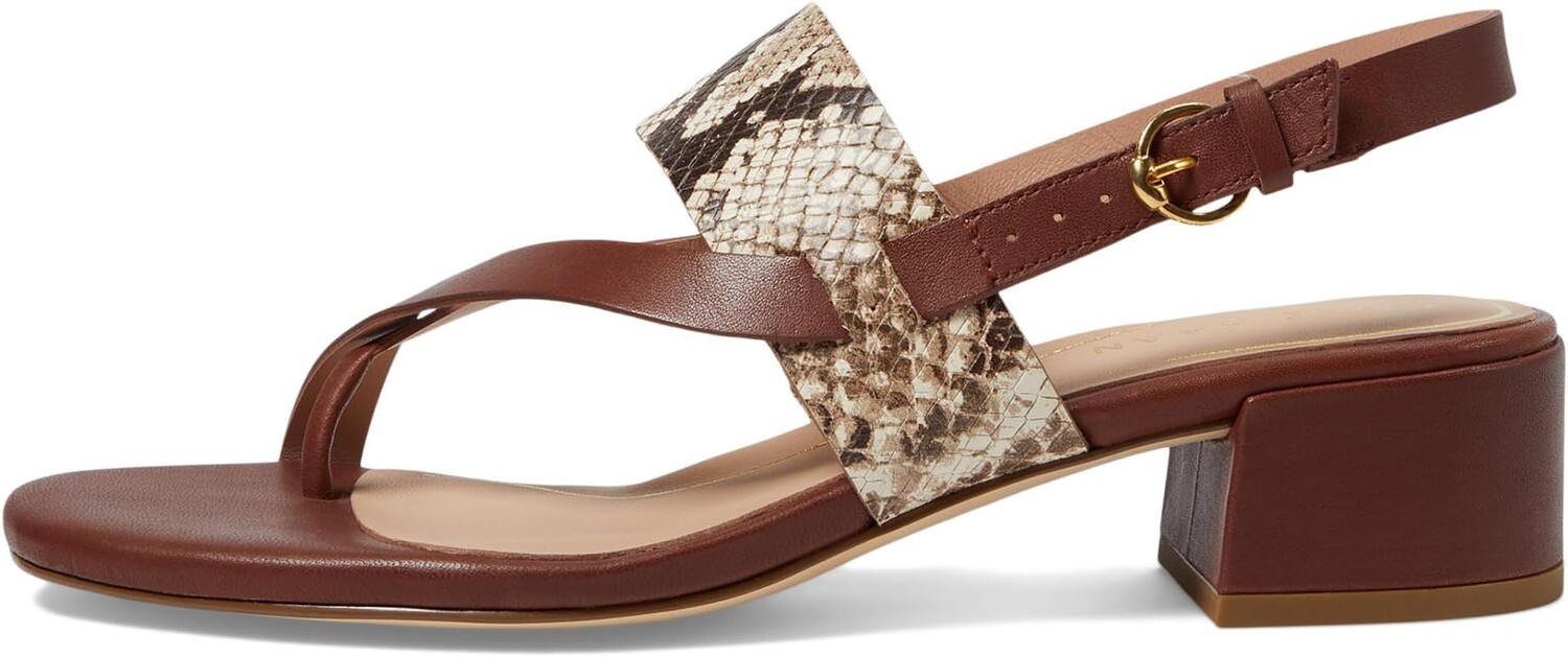 Туфли Cole Haan Anica Lux Block Heel Sandals, цвет Sandollar Print Soho Snake/Brown Leather — фото 4