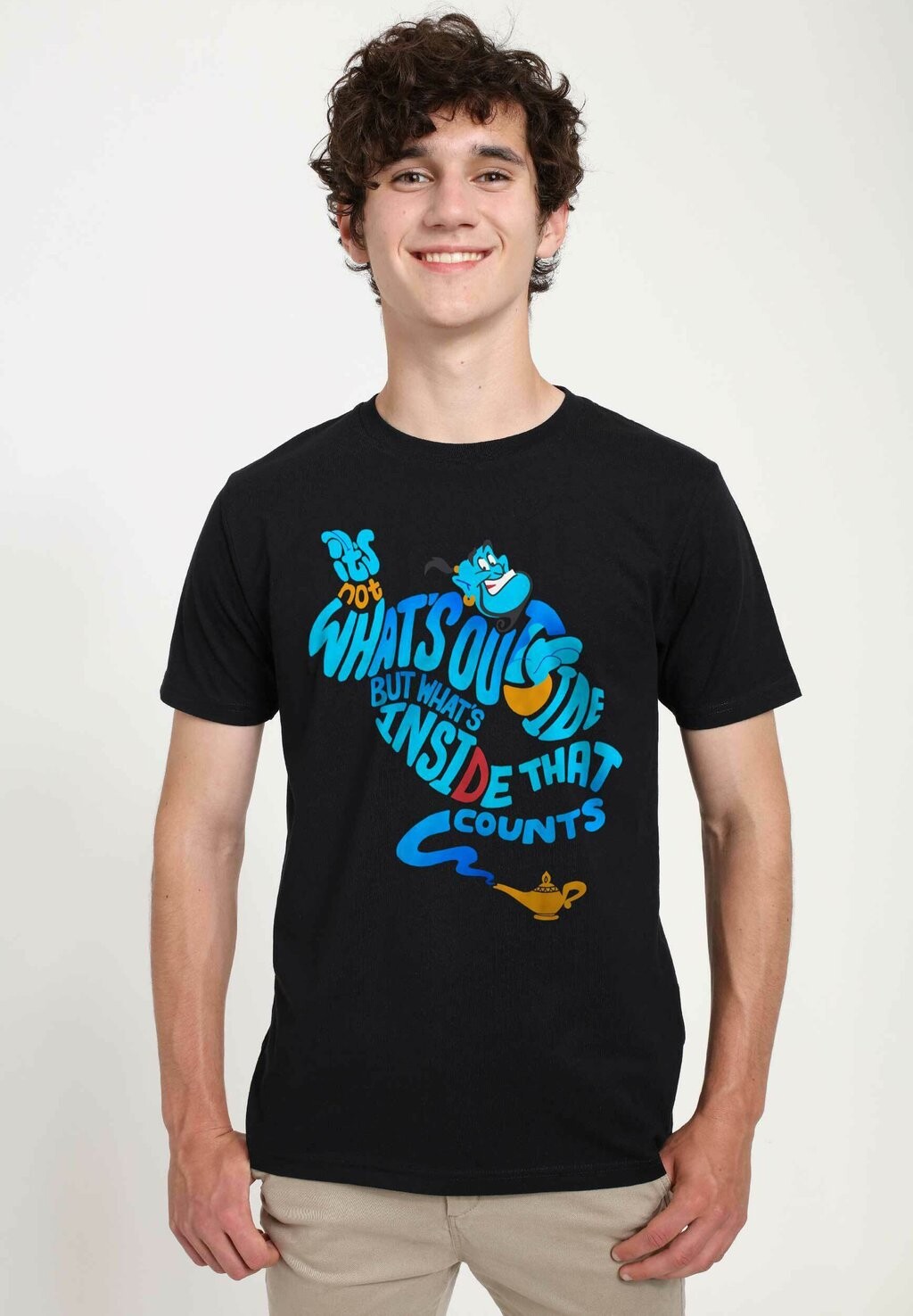 

Футболка с принтом ALADDIN QUOTE GENIE BOTTLE UNISEX Henry Tiger, черный