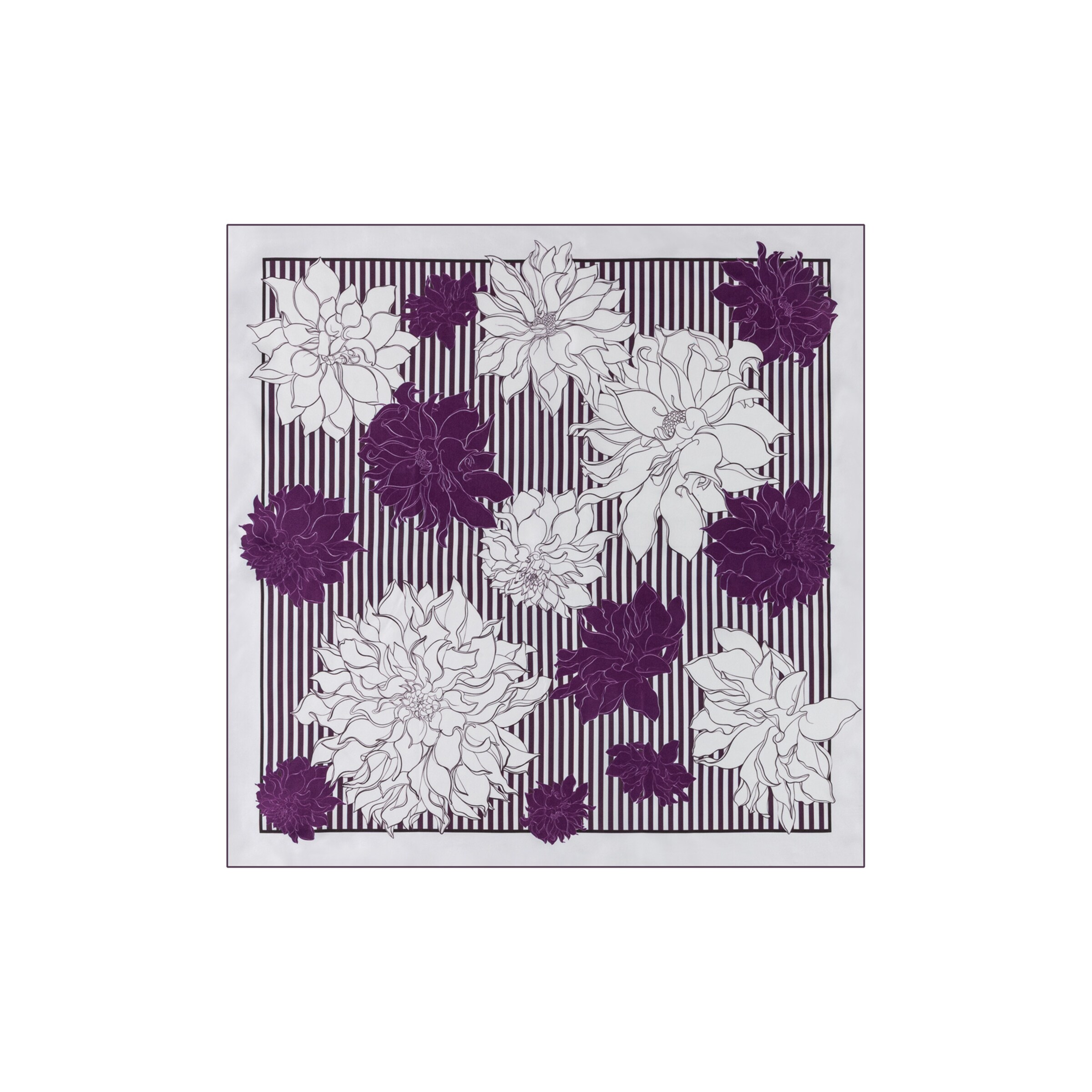 

Roeckl Платок 'DAHLIAS & STRIPES' в темно-синем, темно-фиолетовом