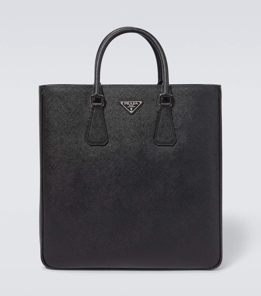 

Сумка-тоут из кожи Saffiano с логотипом Prada, черный