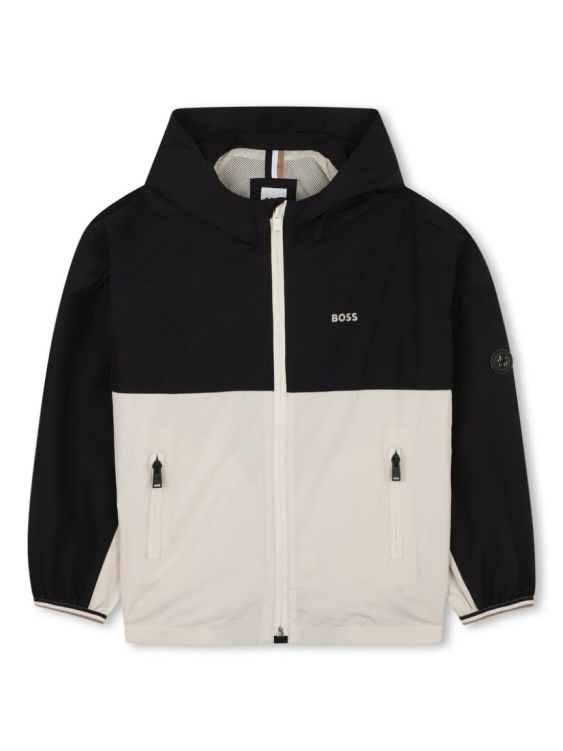 

Куртка BOSS Kidswear в стиле колор-блок, черный