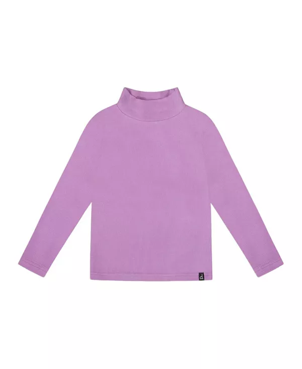 

Мягкий, очень мягкий ребристый топ с воротником-стойкой для девочек - для детей постарше. Deux Par Deux, фиолетовый