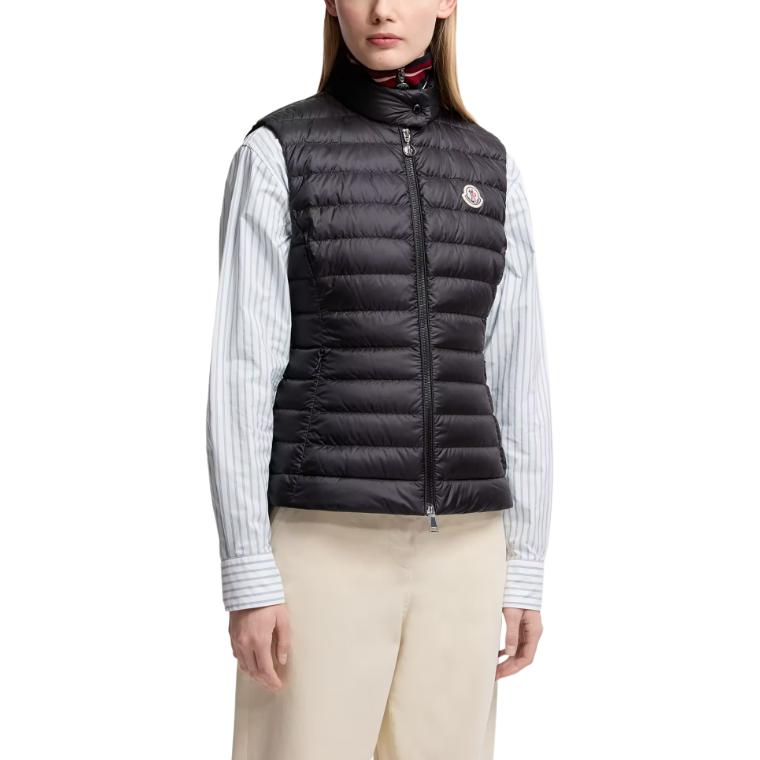 Moncler Пуховик Down Vest Women's Black Stand Collar Moderate Others — фото 4